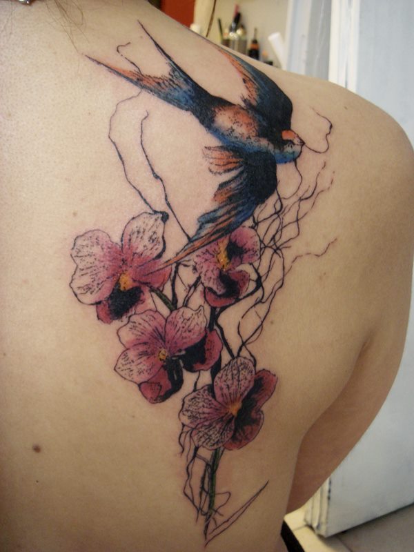 tatoo oiseau japonais