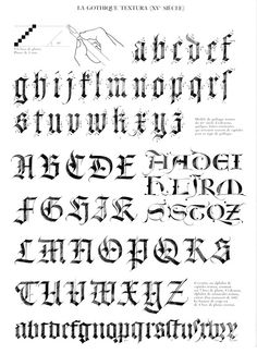 tatouage alphabet gothique