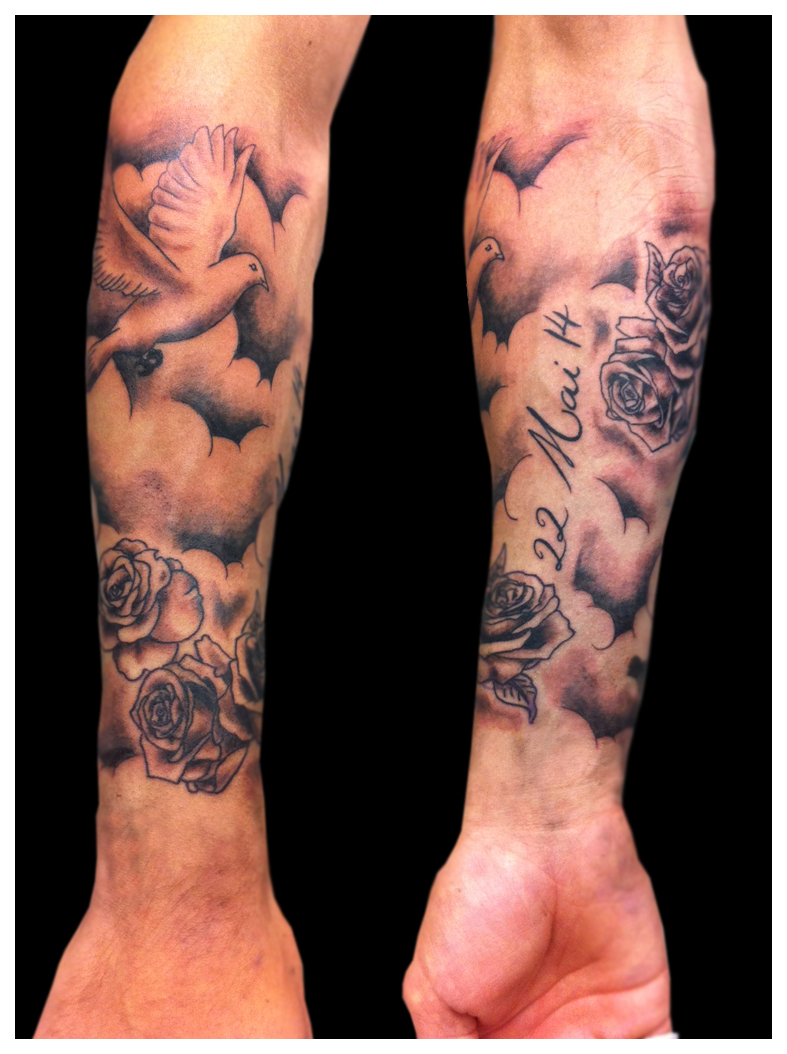 tatouage ange avec nuage