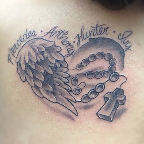 tatouage ange avec prénom