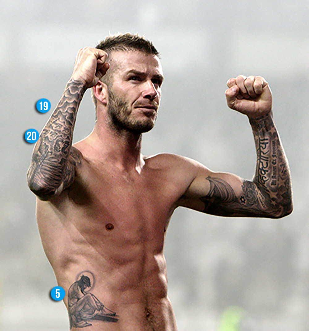 tatouage ange beckham