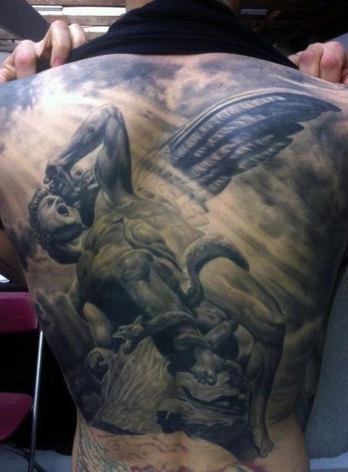 tatouage ange contre démon