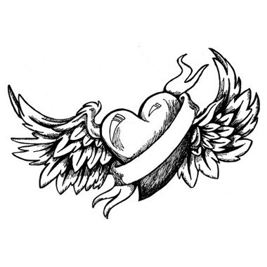 tatouage ange et coeur