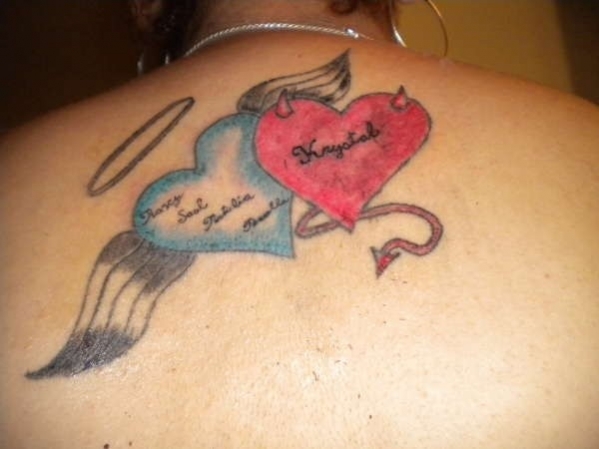 tatouage ange et coeur