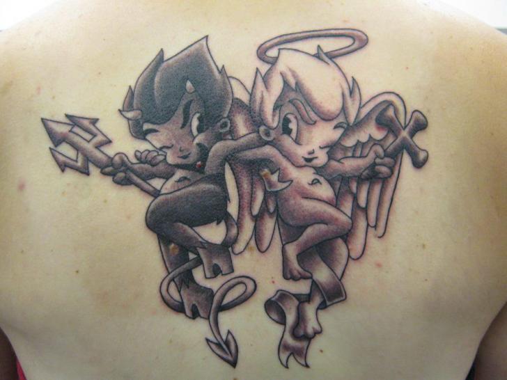 tatouage ange et diable
