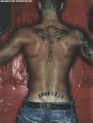 tatouage ange gardien beckham
