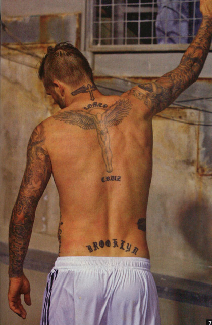 tatouage ange gardien beckham