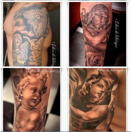 tatouage ange homme bras