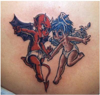 tatouage ange rigolo