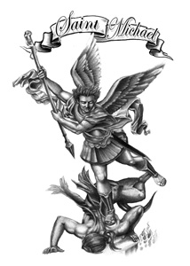 tatouage ange saint michel