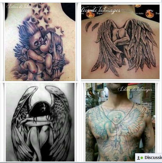 tatouage ange sur la cuisse