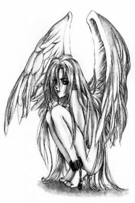 tatouage ange triste