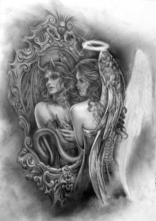 tatouage ange vs démon