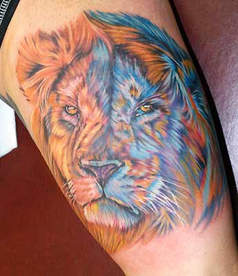 tatouage animaux lion