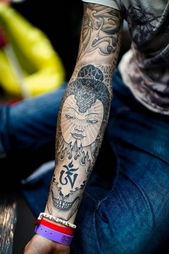 tatouage avant bras bouddha