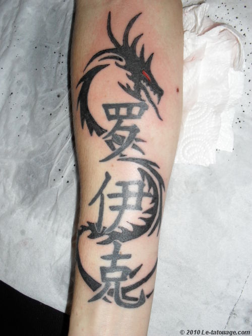 tatouage avant bras chinois