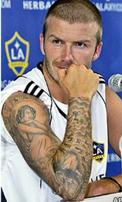 tatouage avant bras gauche david beckham