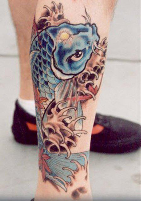 tatouage avant bras homme carpe koi