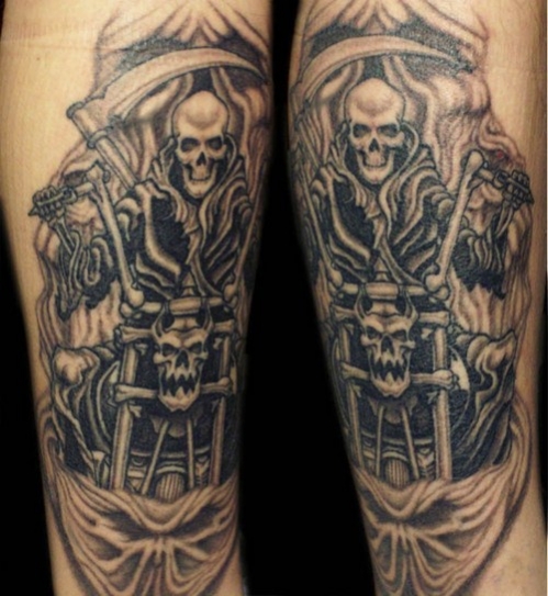 tatouage avant bras motard
