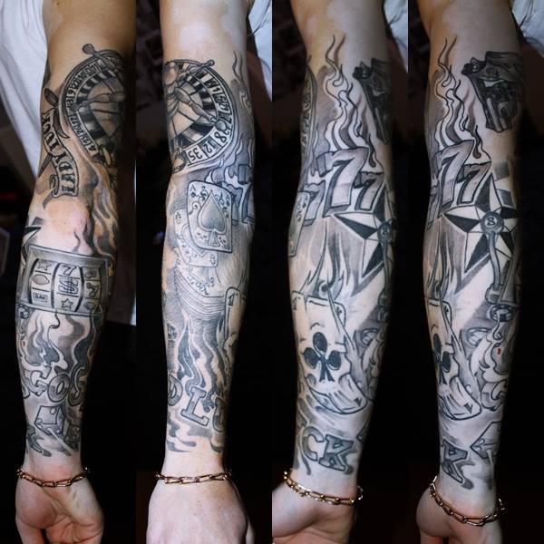 tatouage avant bras motard