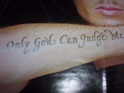 tatouage avant bras only god can judge me