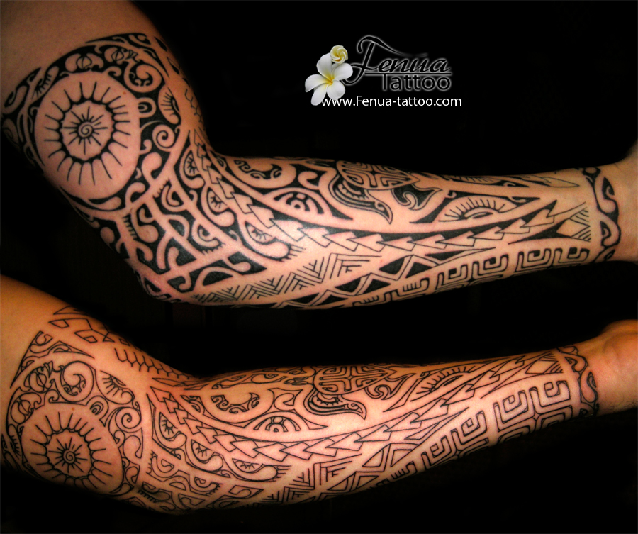 tatouage avant bras polynésien