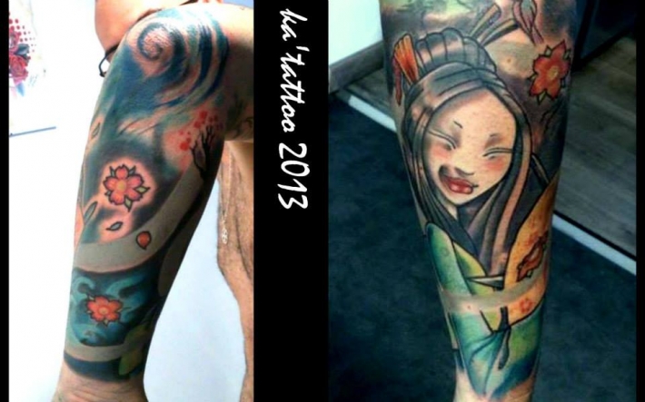 tatouage avant bras style japonais