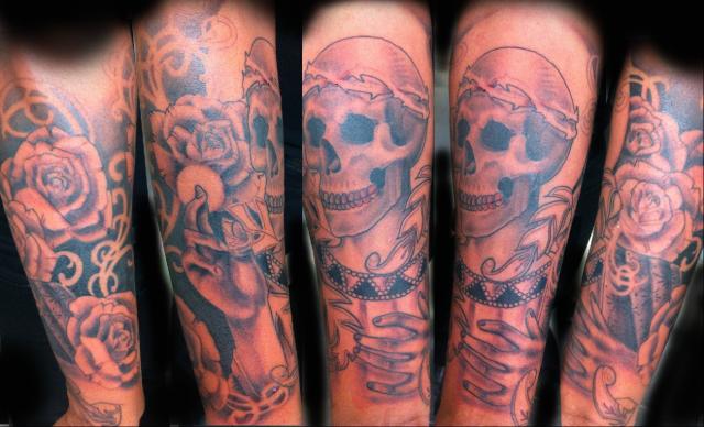 tatouage avant bras tête de mort