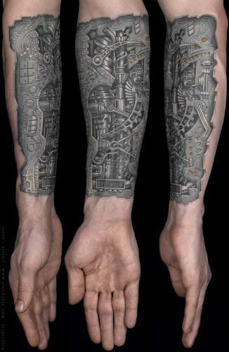 tatouage biomecanique avant bras
