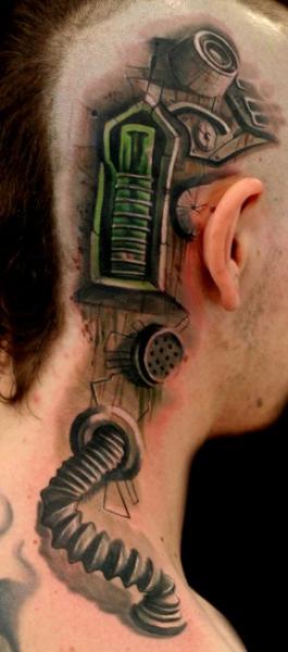 tatouage biomecanique cou
