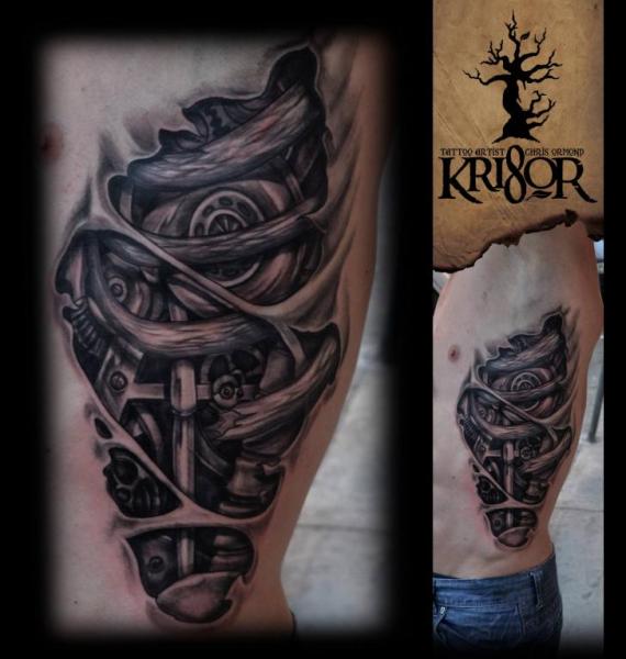 tatouage biomecanique pied