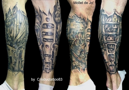 tatouage biomecanique tibia