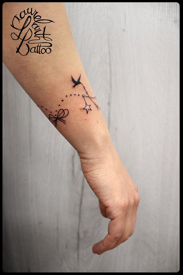 tatouage bracelet oiseau