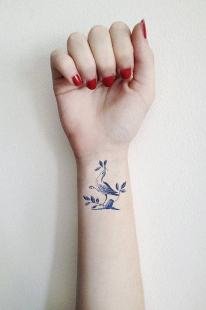 tatouage bracelet oiseau