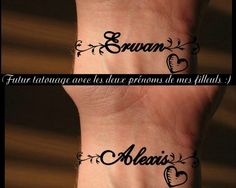 tatouage bracelet poignet avec prenom