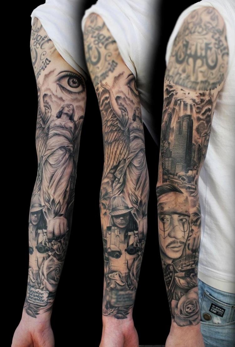 tatouage bras complet homme