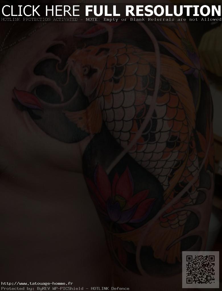 tatouage carpe koi tribal