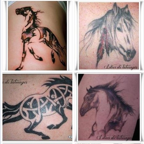 tatouage cheval omoplate