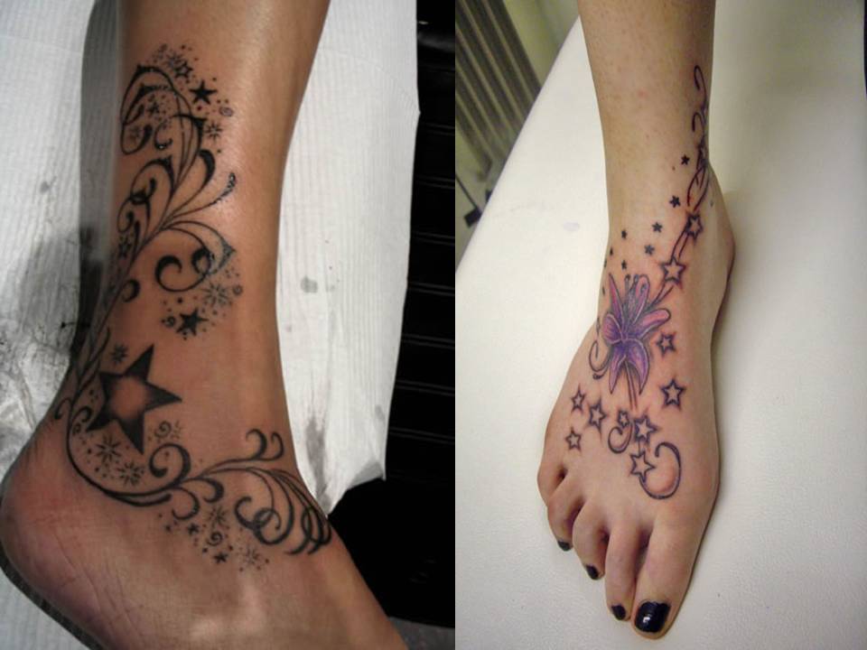 tatouage cheville femme fleur de lys
