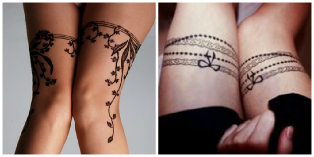 tatouage cuisse femme noeud