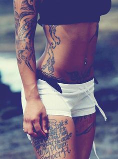 tatouage cuisse phrase idee