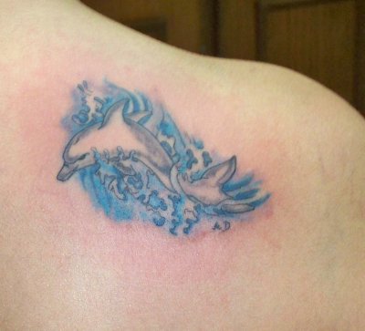 Tatouage dauphin omoplate