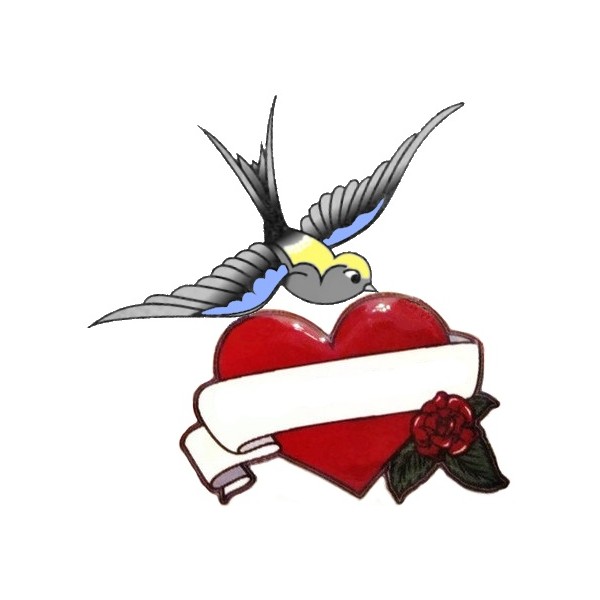 tatouage decalcomanie hirondelle