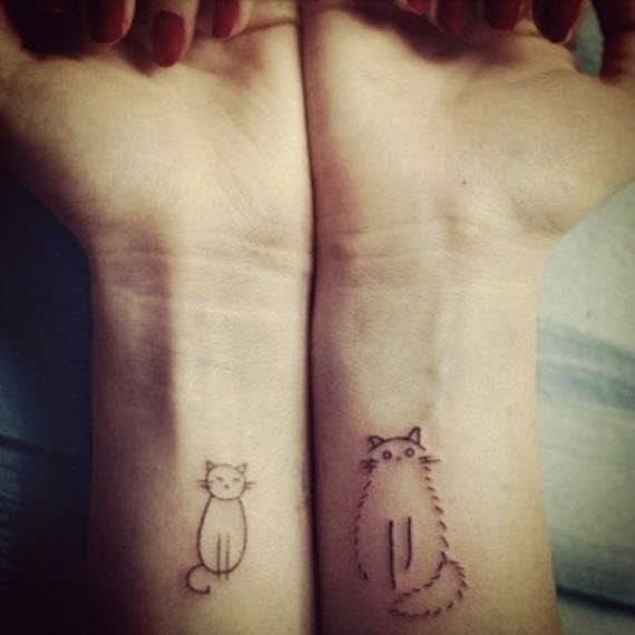 tatouage discret chat