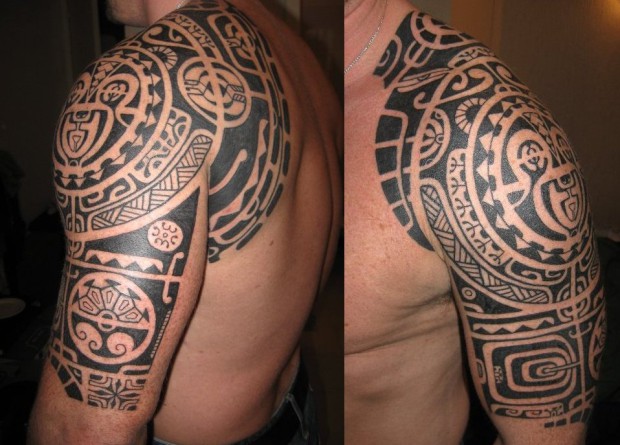 tatouage épaule homme maya