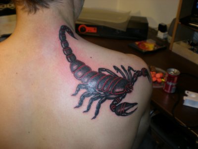 tatouage épaule homme scorpion