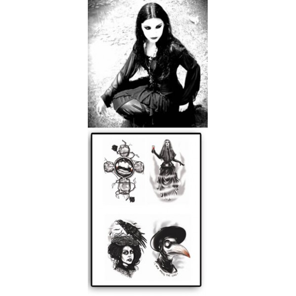 tatouage ephemere gothique