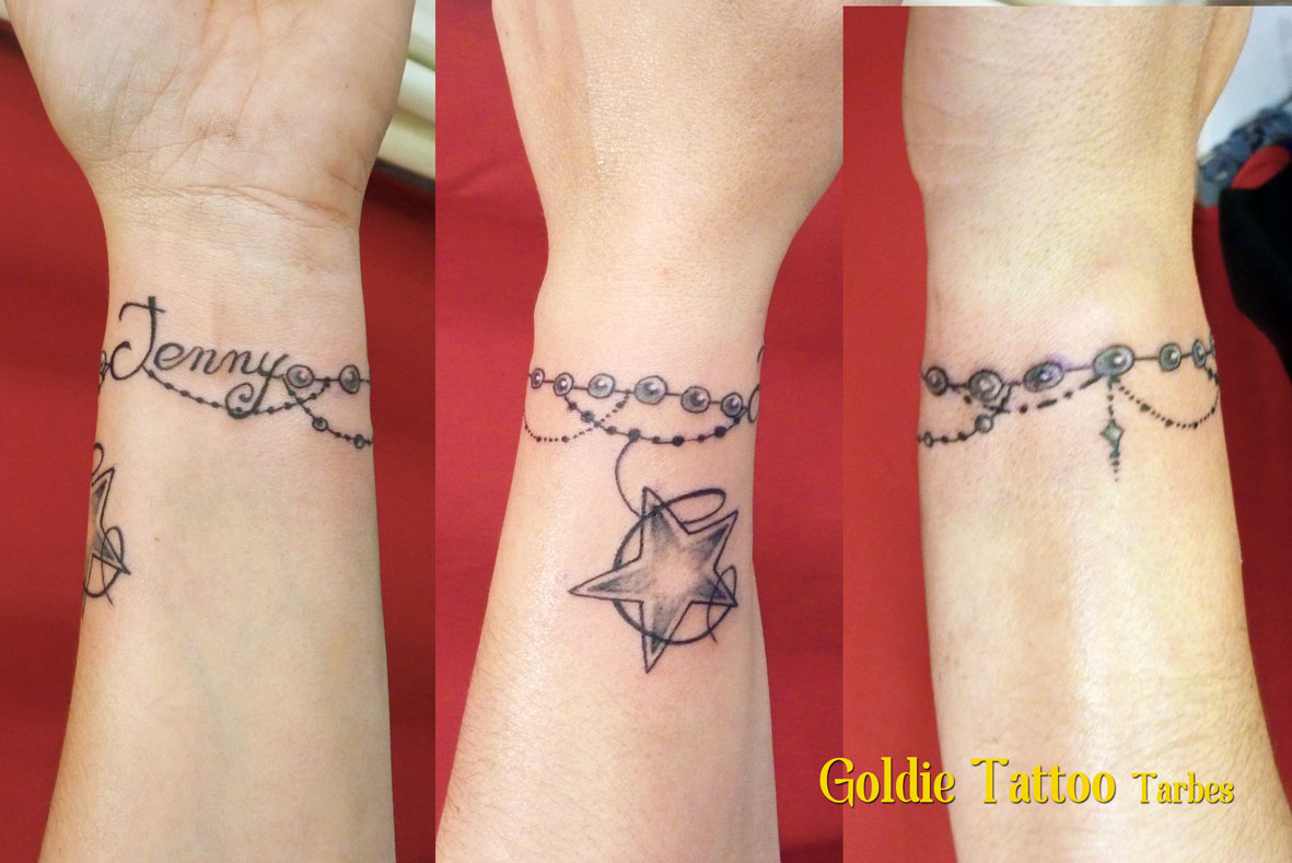 tatouage femme bracelet prenom