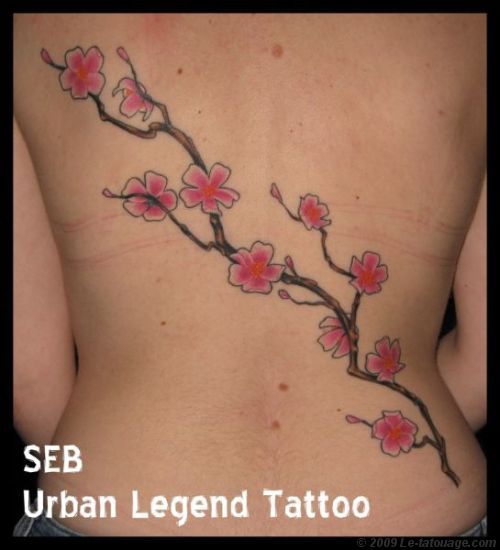 tatouage fleur cerisier