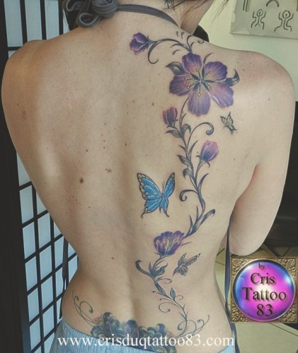 tatouage fleur dos